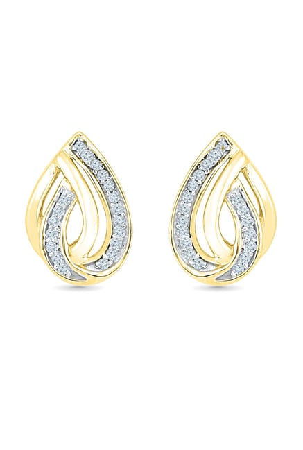 Sri Jagdamba Pearls Shining 18k Gold & 0.12 ct Diamond Earrings