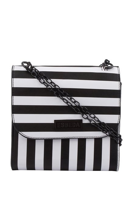 black and white sling bag