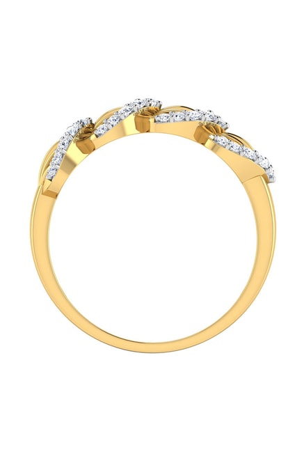 Buy CaratLane Cia Petal Overlapped 18k Gold & 0.204 ct Diamond Ring ...