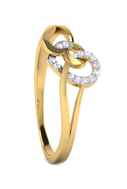 Buy CaratLane Ruth Hug Heart 18k Gold & 0.054 ct Diamond Ring Online At ...