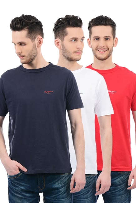 pepe jeans pack of 3 t shirts