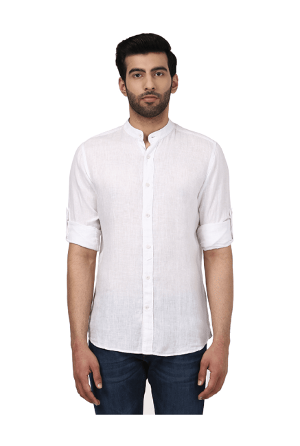 raymond white linen shirt