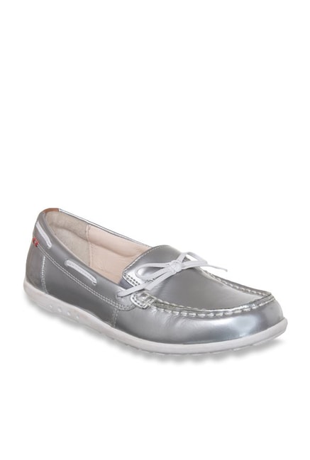 clarks silver boat shoes