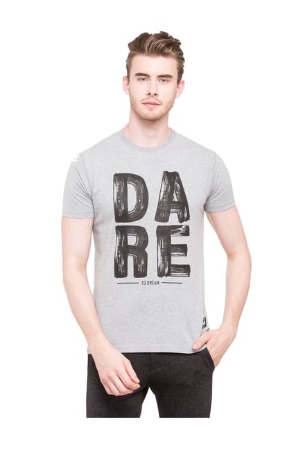 Buy Status Quo Grey Cotton Lycra T-Shirt for Men Online Tata CLiQ