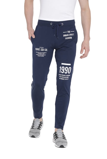 Buy Duke Navy Regular Fit Tack Pants for Men Online Tata CLiQ