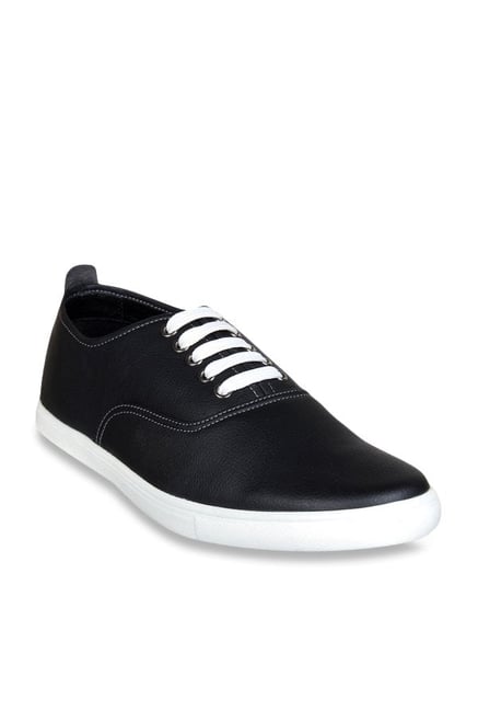 Franco Leone Men's Black Casual Sneakers