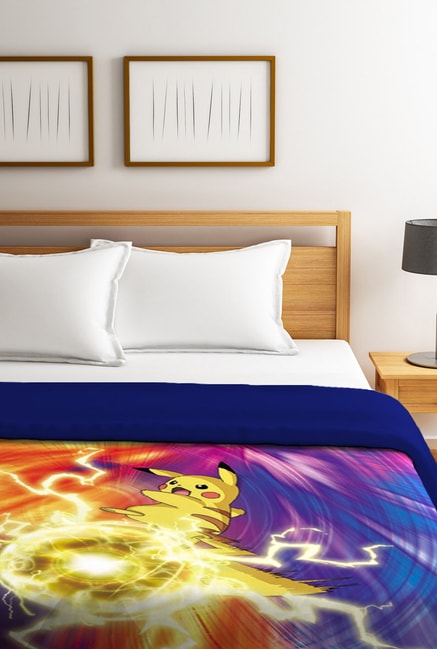 Buy Tangerine Pokemon Yellow Purple Kids Double Bed Comforter