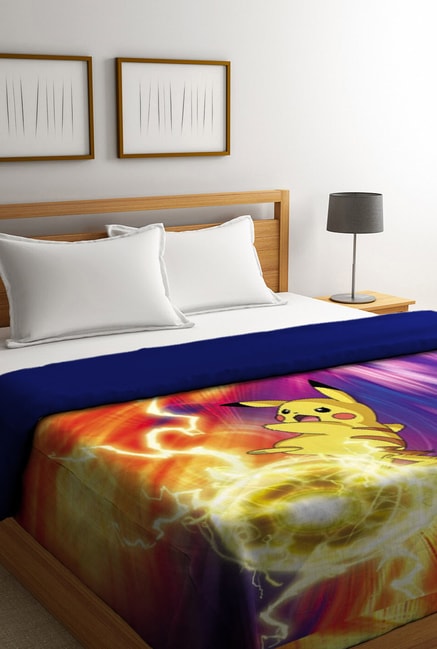 Buy Tangerine Pokemon Yellow Purple Kids Double Bed Comforter