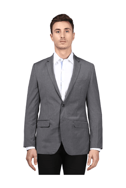 Buy Park Avenue Medium Grey Textured Jacket for Men Online Tata CLiQ