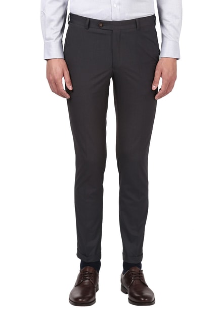 MANCREW Men's Solid Black Trousers Pack 2-saigonsouth.com.vn
