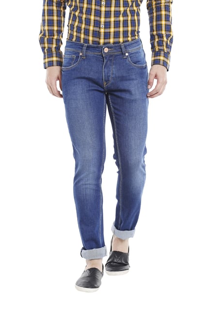 dark blue cotton jeans