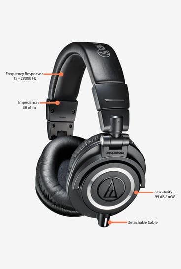 Buy Audio-Technica ATH-M50x Headphones Black online at