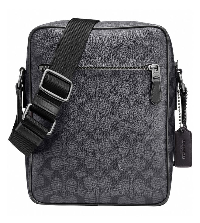 Buy Coach Charcoal Metropolitan Flight Crossbody Bag For Men At Best ...