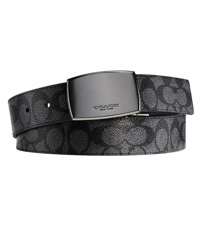 Buy Coach Charcoal Black Reversible Leather Belt For Men At Best Price @ Tata CLiQ Luxury