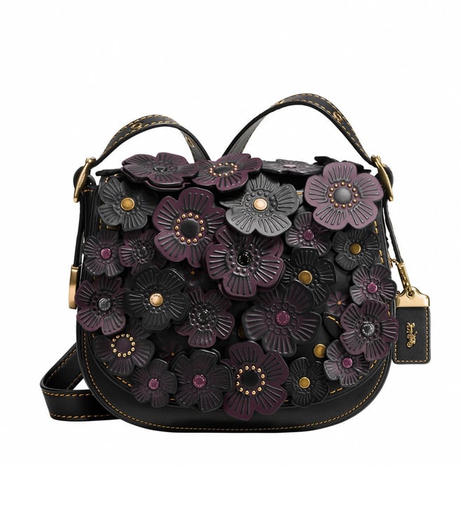 Coach tea rose saddle bag sale