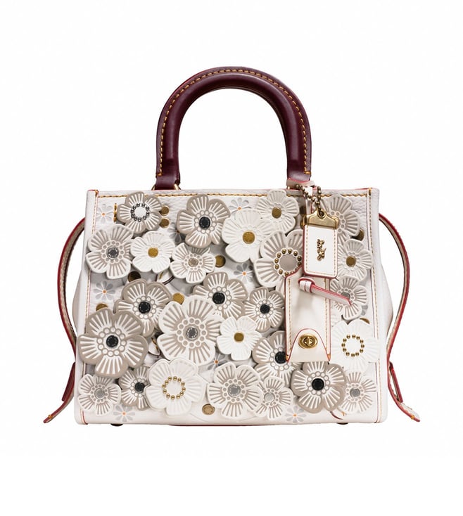 Coach 1941 Rogue Tote Bag with Linked Tea Rose Appliqué in Dark Turquo –  Essex Fashion House