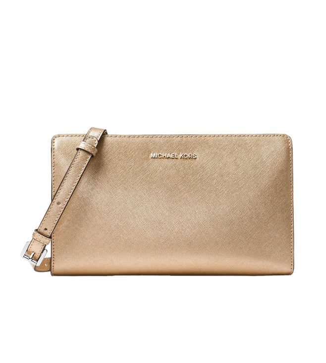 michael kors gold crossbody bag