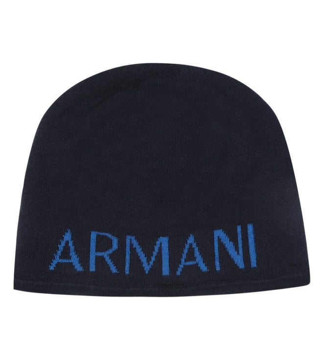 Buy Armani Exchange Sky Captain Knit Logo Print Beanie for Men Online @  Tata CLiQ Luxury