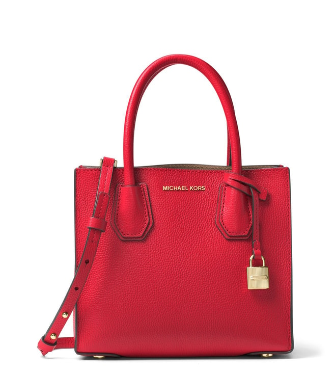 Buy Michael Michael Kors Mercer Bright Red Leather Crossbody Bag for ...