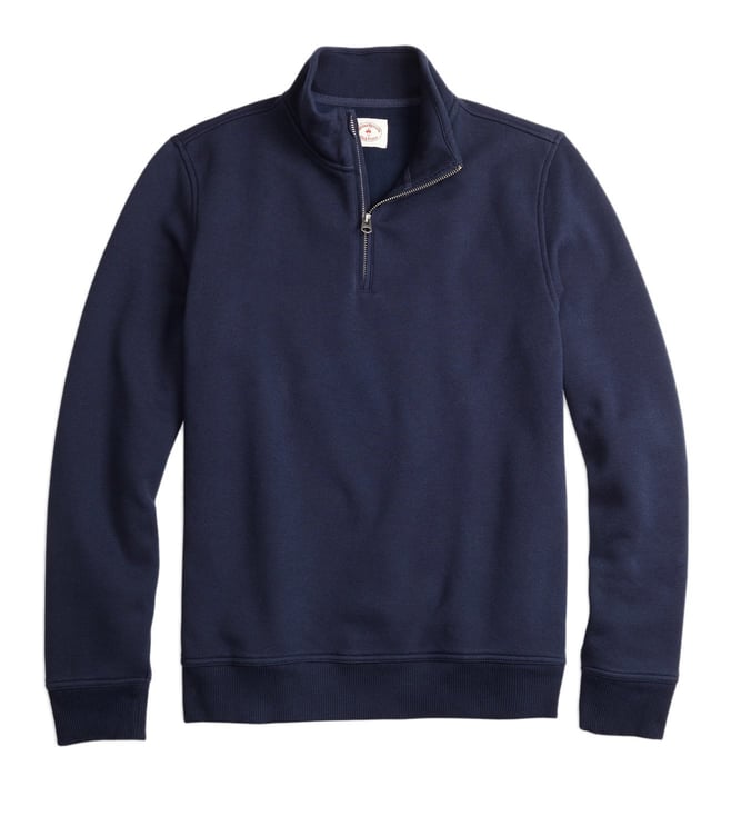 Buy Brooks Brothers Red Fleece Navy Half Zip Pique Sweatshirt for