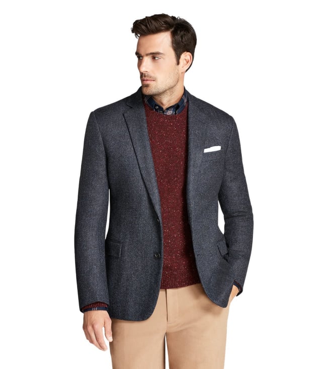 Blue Regent Fit Herringbone Sport Coat 