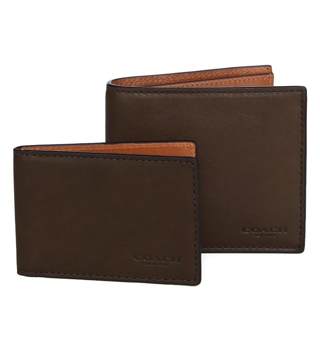 Buy Coach Leather Mahogany Wallet with Compact ID Window for Men Online @ Tata CLiQ Luxury
