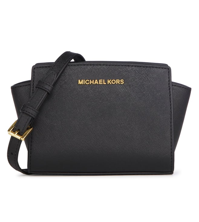 michael kors selma black mini crossbody bag