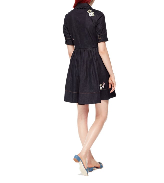 kate spade embroidered denim dress