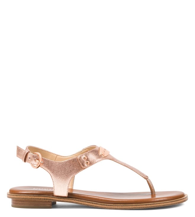 Buy MICHAEL Michael Kors Rose Gold Metallic Saffiano Sandals for Women  Online @ Tata CLiQ Luxury