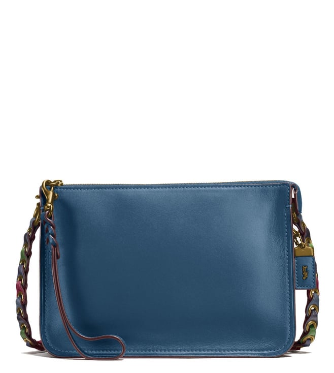 dark blue coach purse