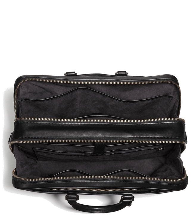 Buy Coach Black Metropolitan Double Zip Leather Laptop Bag for Men Online @ Tata CLiQ Luxury