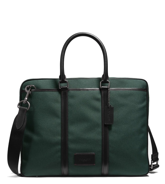 Buy Coach Racing Green & Black Metropolitan Leather Laptop Bag for Men Online @ Tata CLiQ Luxury