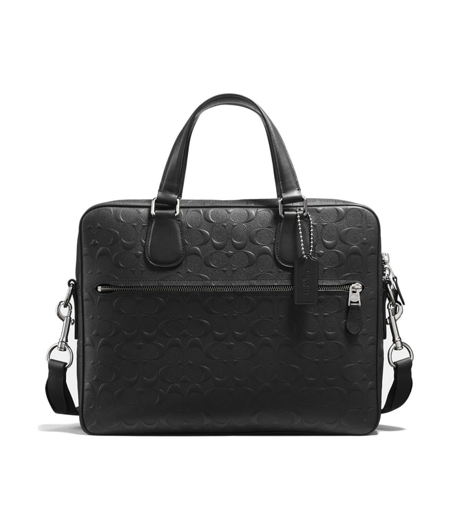 Buy Coach Black Hudson 5 Leather Laptop Bag for Men Online @ Tata CLiQ Luxury