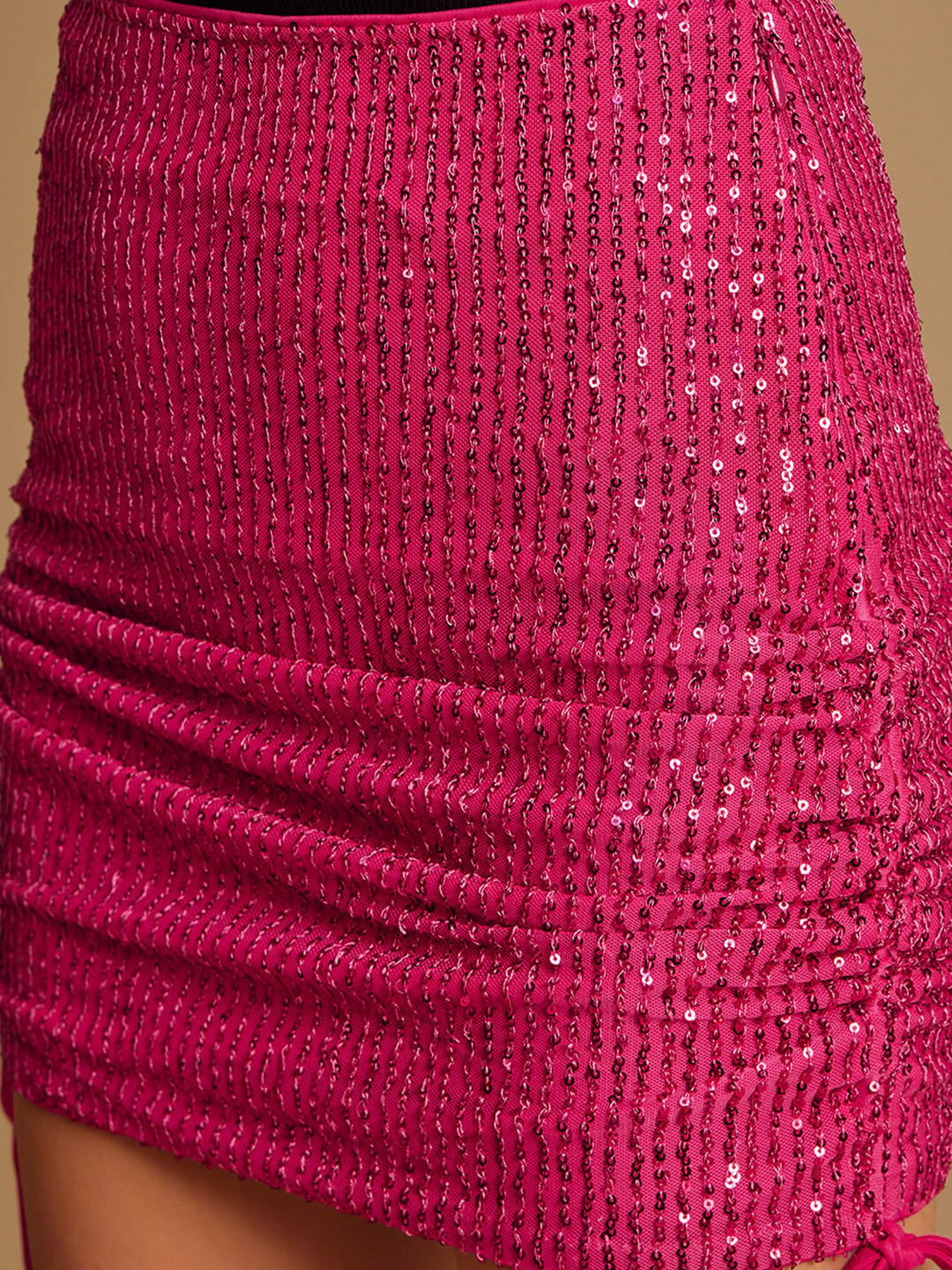 Kazo Hot Pink Embellished Mini Skirt