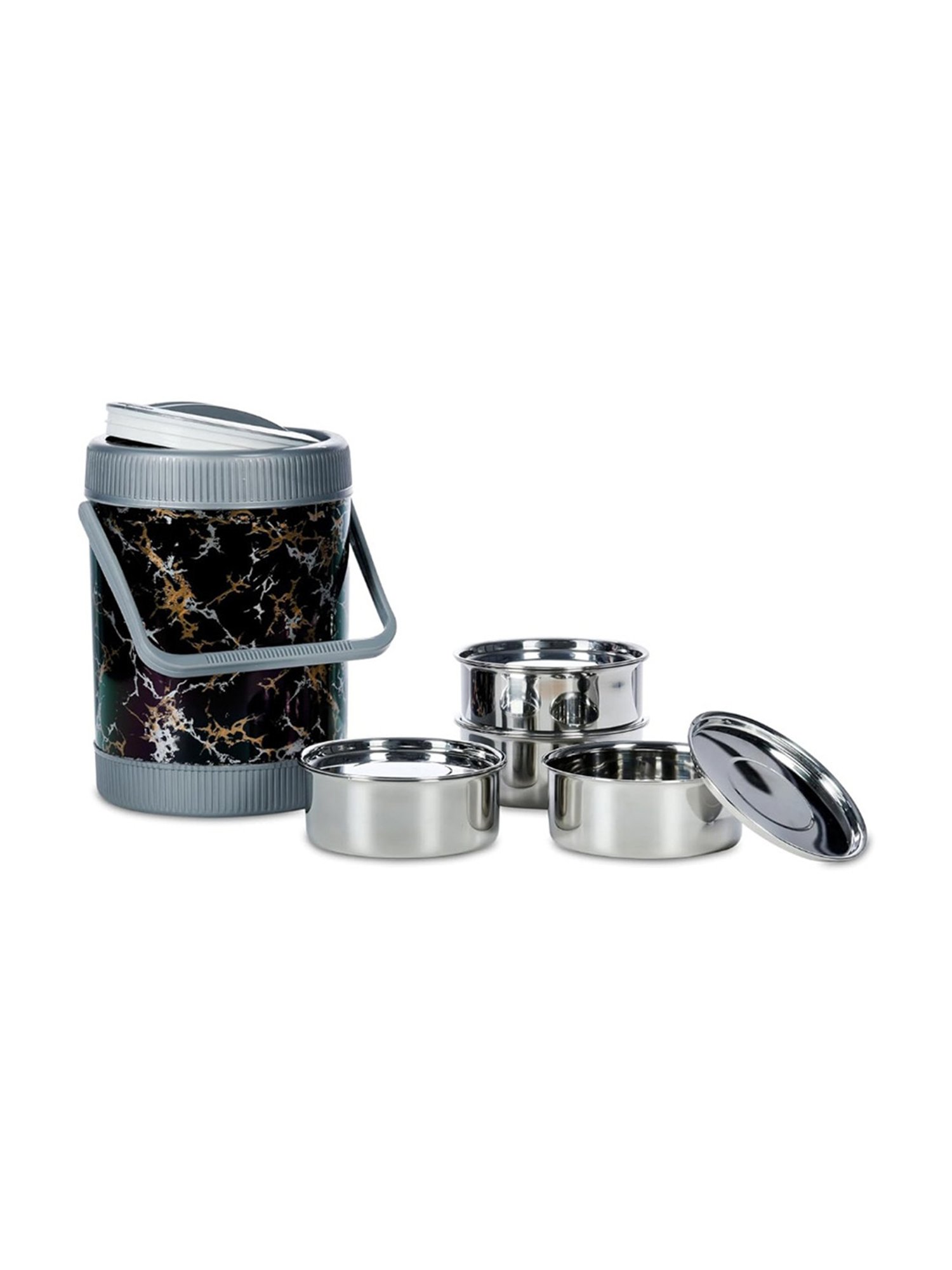 Buy Varmora Jumbo Trio Blue Stainless Steel Lunch Box - Set of 3
