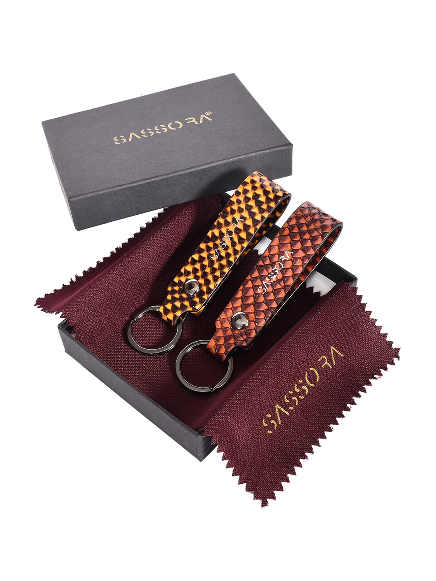 Buy SASSORA Multicolor Leather Keychain Key Ring Holders - Pack of