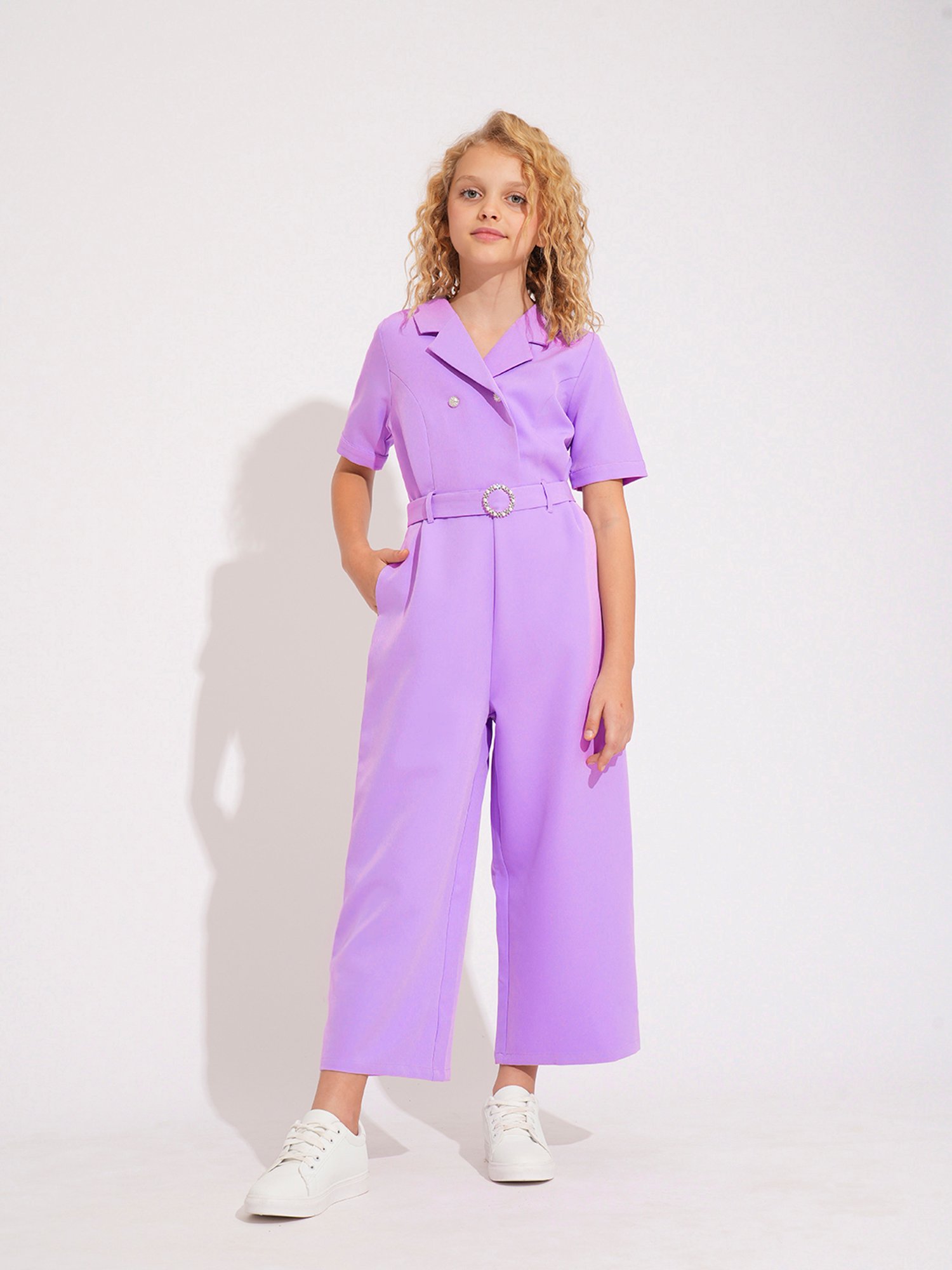 VERO MODA GIRL Kids Crocus Petal Solid Jumpsuit