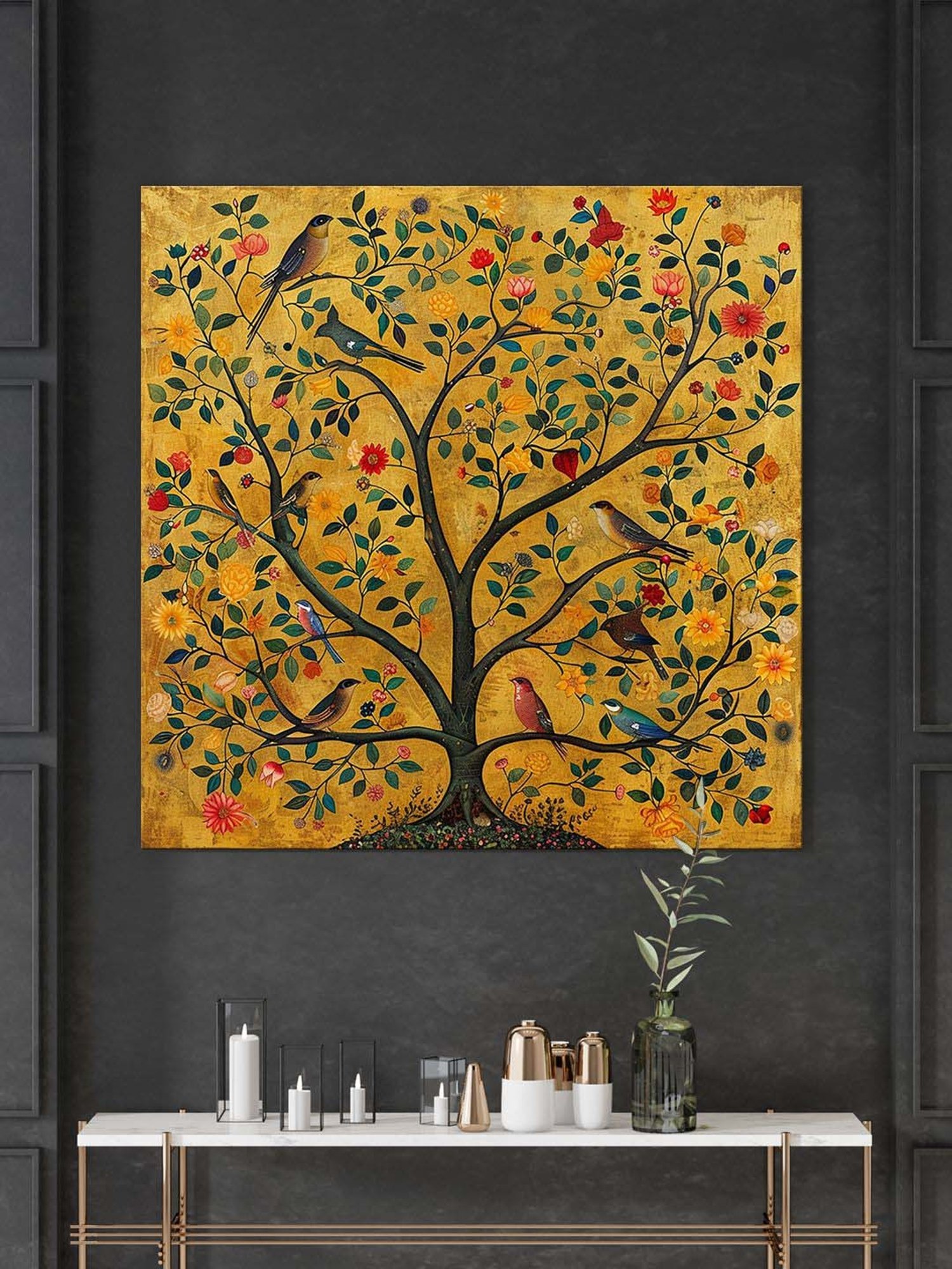 Buy 999Store Yellow Canvas An Artistic Representation Of A Tree