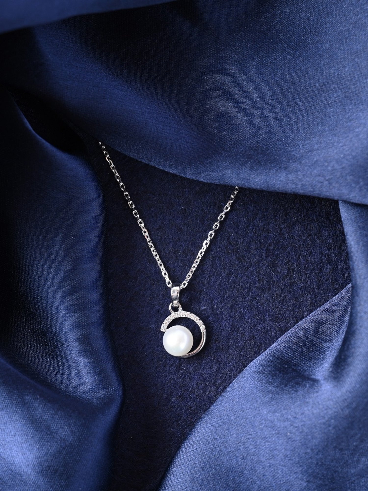 ★TATIANA★ [Silver 925] Jade Initial Pearl Long Necklace_NZ ☆TATIANA☆ [Silver 925] Jade Initial Pearl Long Necklace_NZ