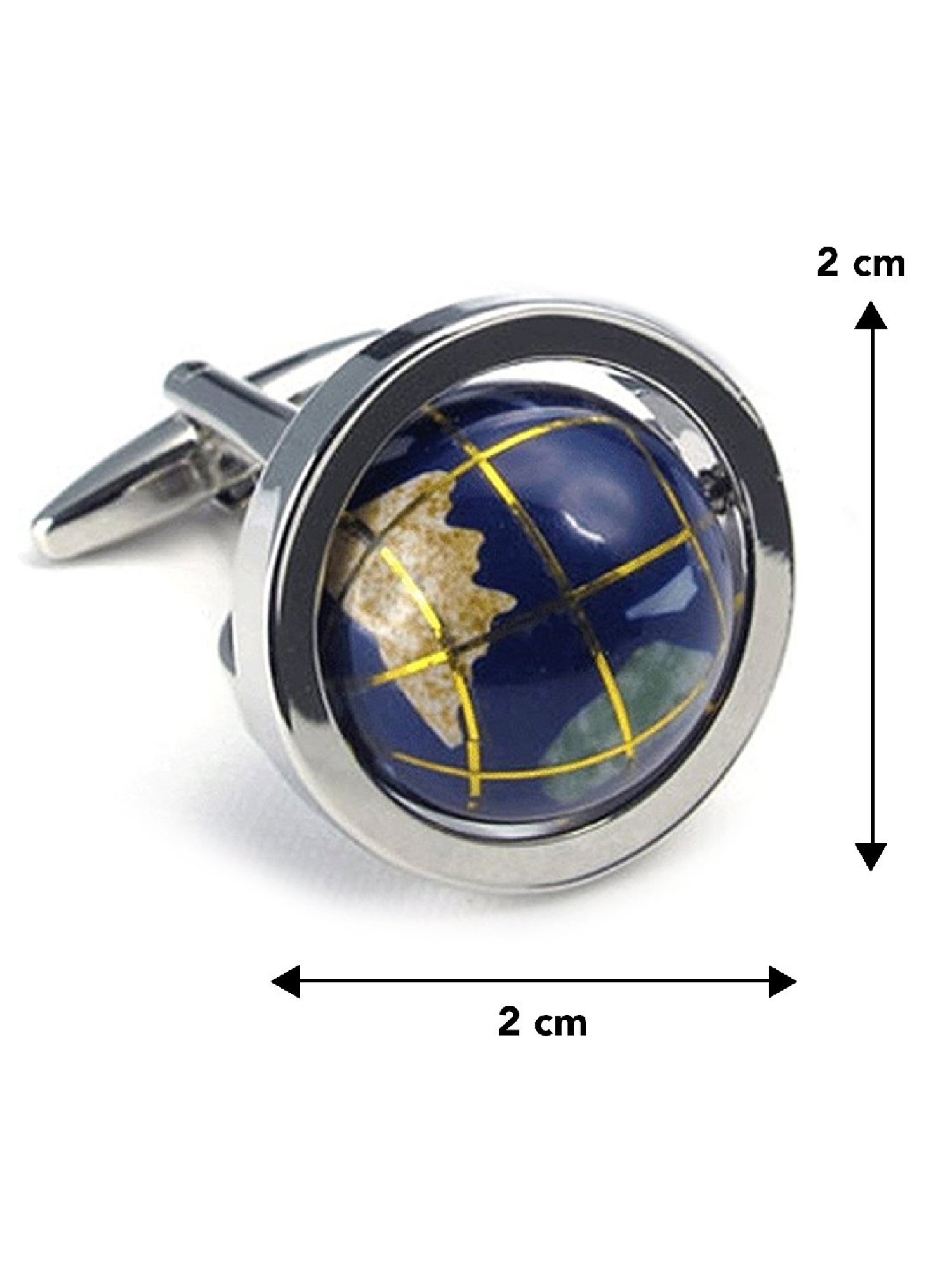 Spinning Blue and Silver selling World Globe Cufflinks