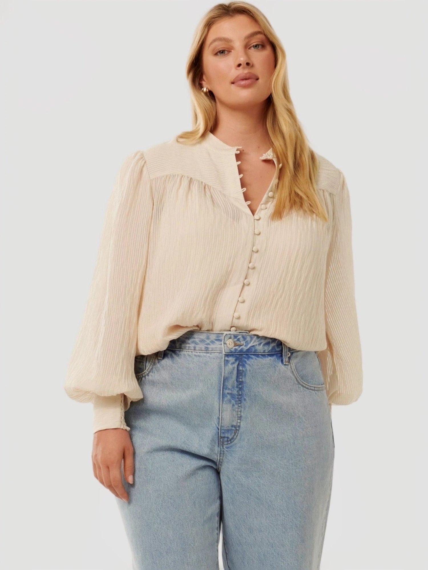 Forever New Leo Curve Soft Stripe Blouse