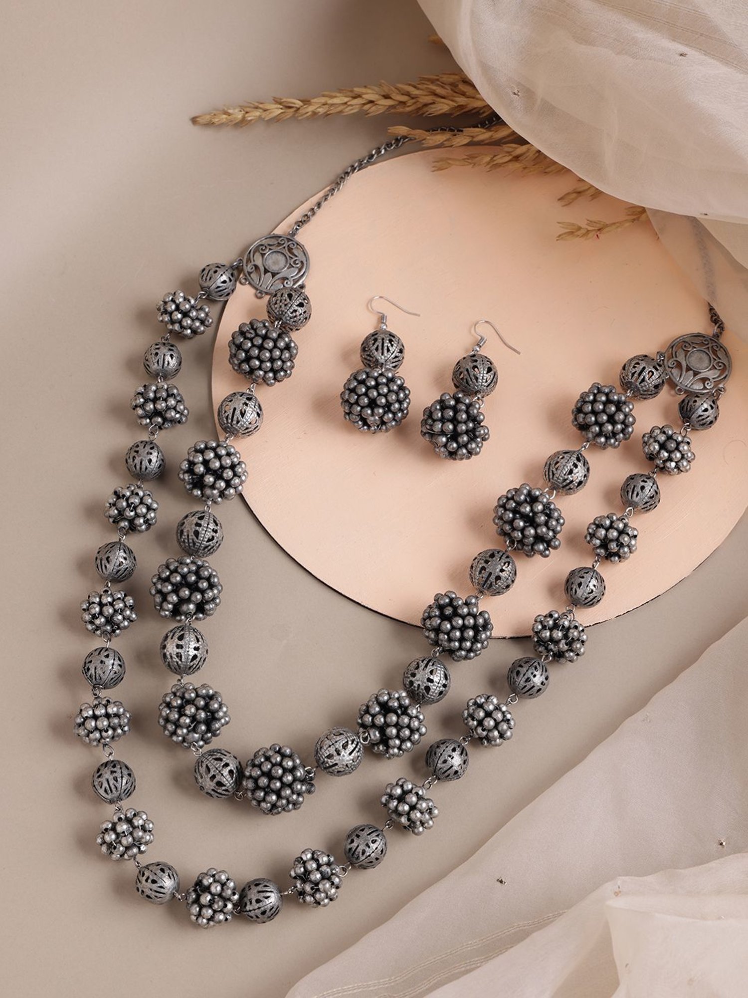 Gian Paolo Fantoni】BEADS NECKLACE グレー Gian Paolo Fantoni