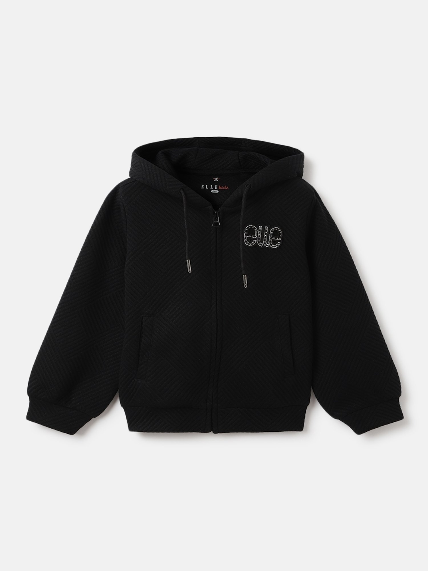 Elle Girls Black Polyester Solid Sweatshirt