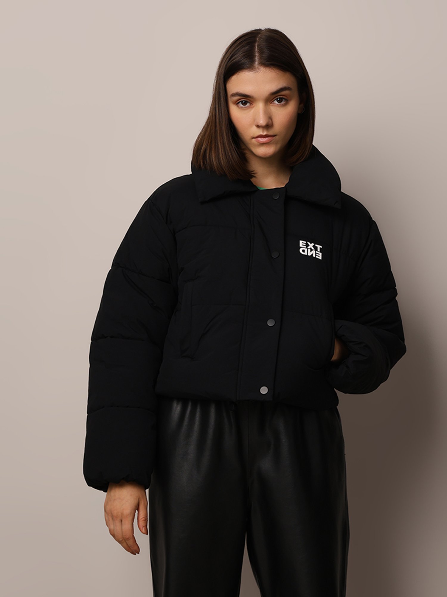 Buy Only Black Graphic Print Puffer Jacket for Women Online Buy Only Black Graphic Print Puffer Jacket for Women Online