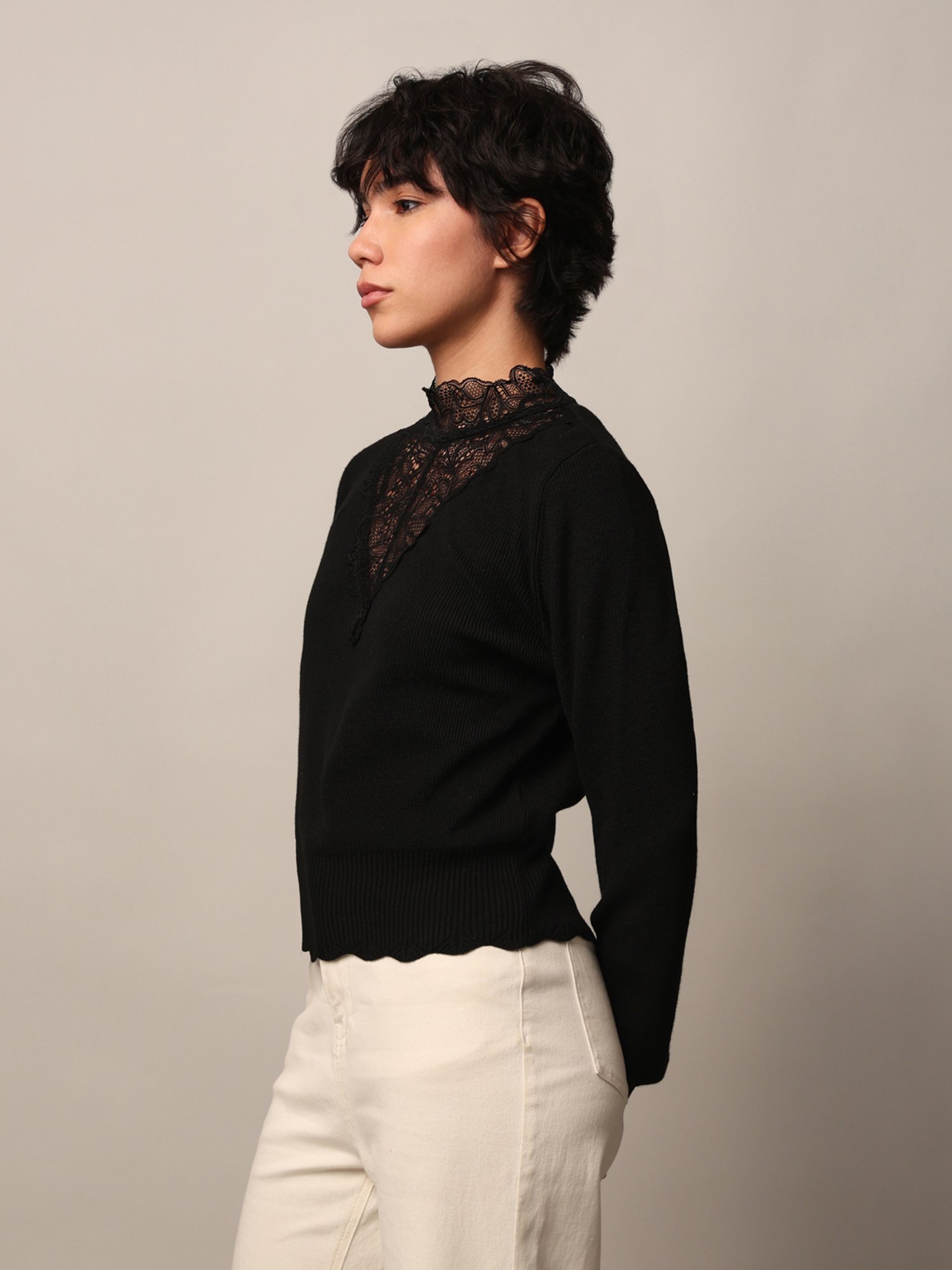 Only Black Lace Pullover