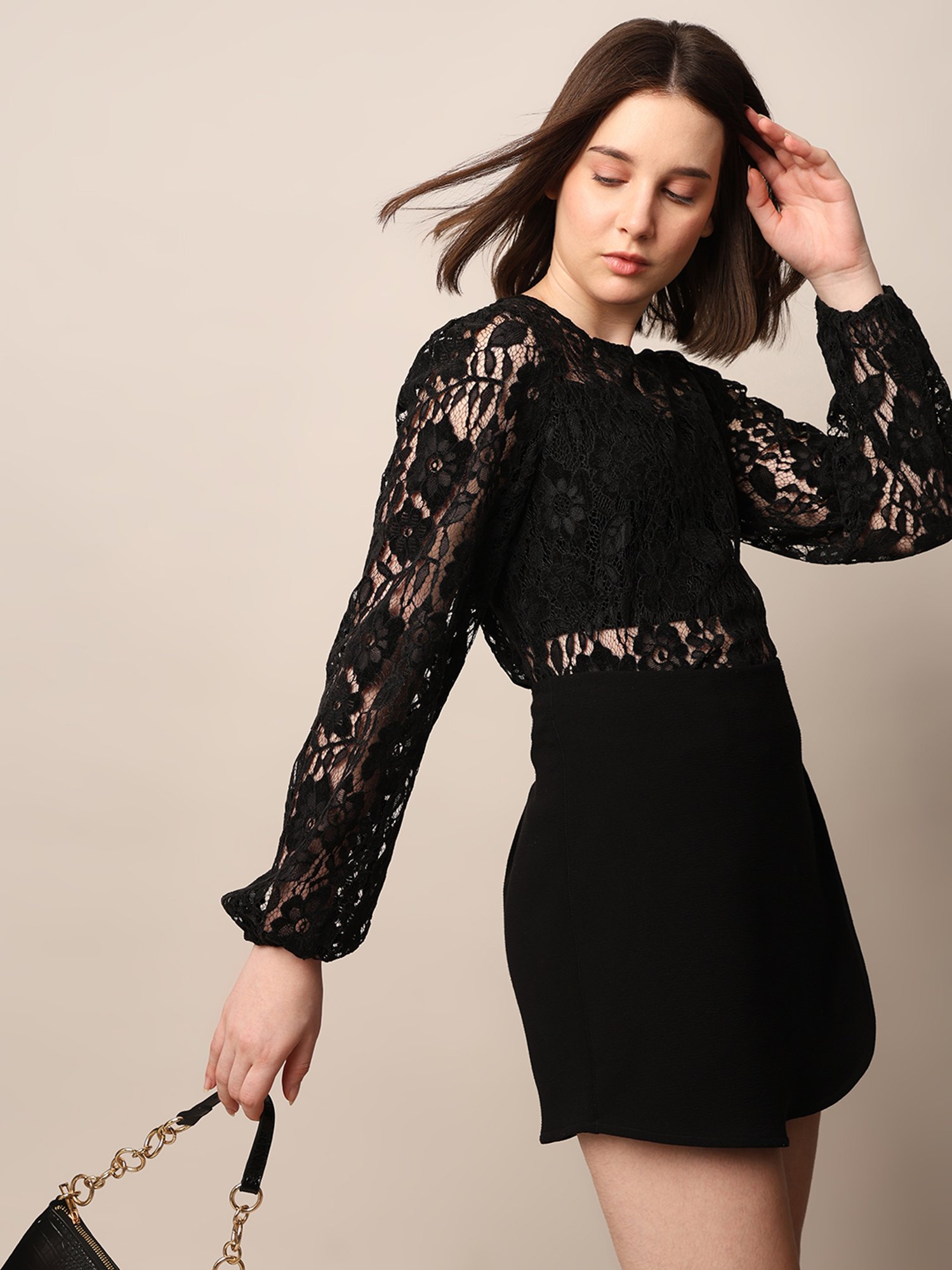 Buy Only Black Lace Top for Women Online @ Tata CLiQ