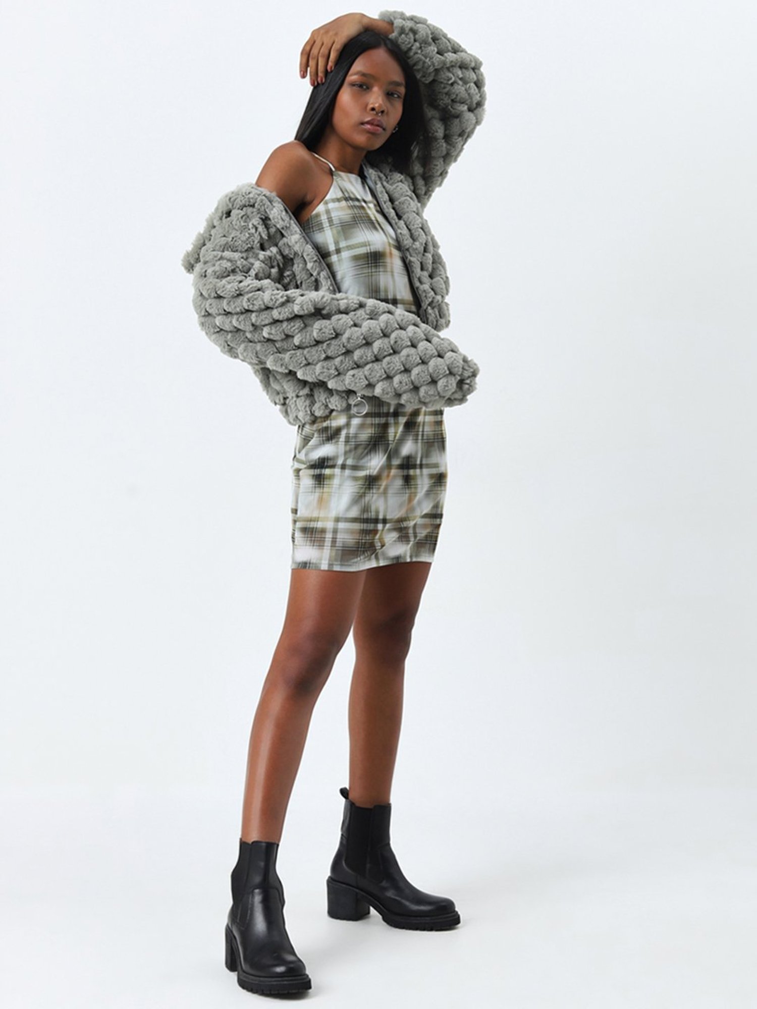 Nuon by Westside Sage Popcorn Textured Faux-Fur Jacket