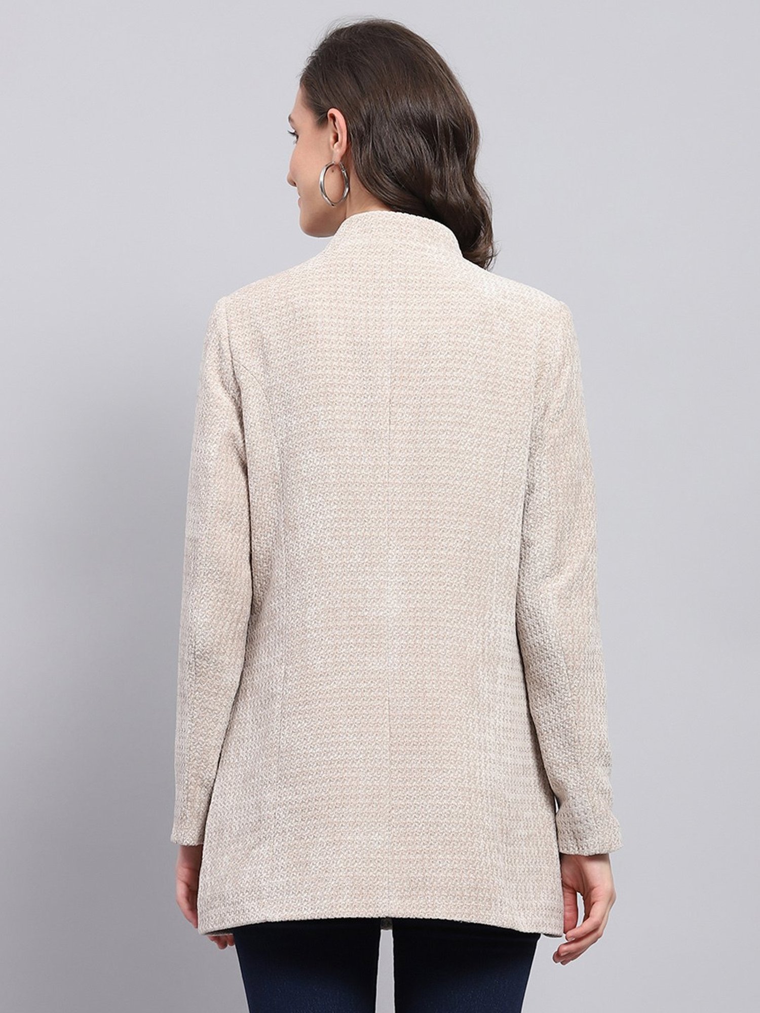 Monte Carlo Beige Wool Textured Coat