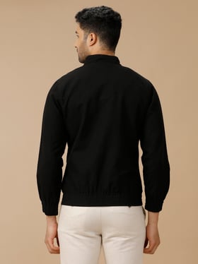 Buy CAVALLO by Linen Club Black Linen Regular Fit Jackets for Mens