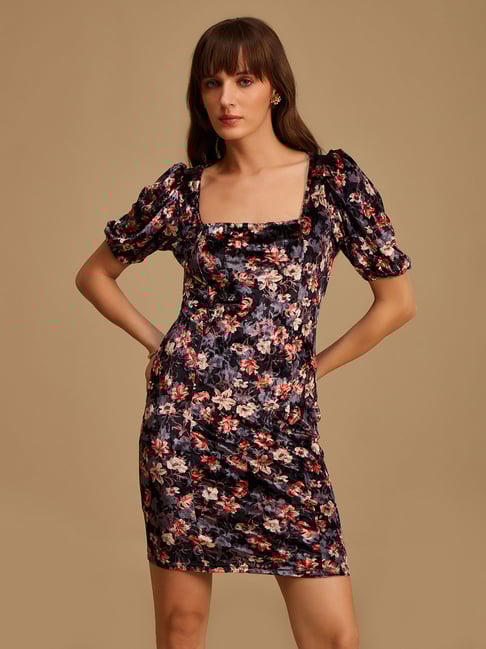 Kazo Black Printed Bodycon Dress-picture-25